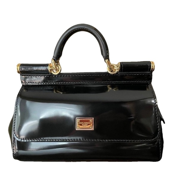 Dolce&Gabbana Small Sicily Patent Leather Handbag - Picture 1 of 14